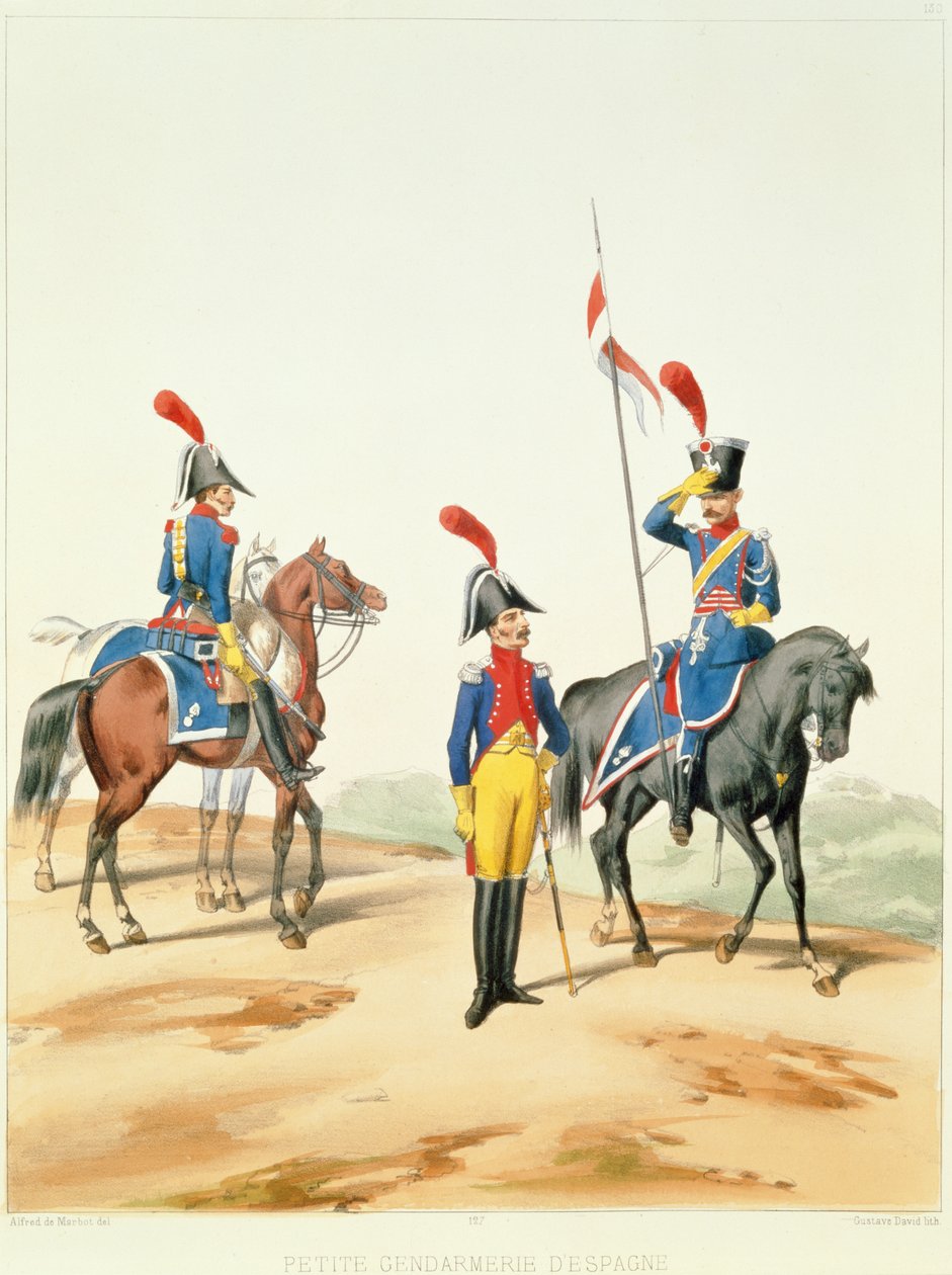 Fransız Birlikleri, Gustave David (1824-91) 1810 tarafından oyulmuş by Alfred de after Marbot
