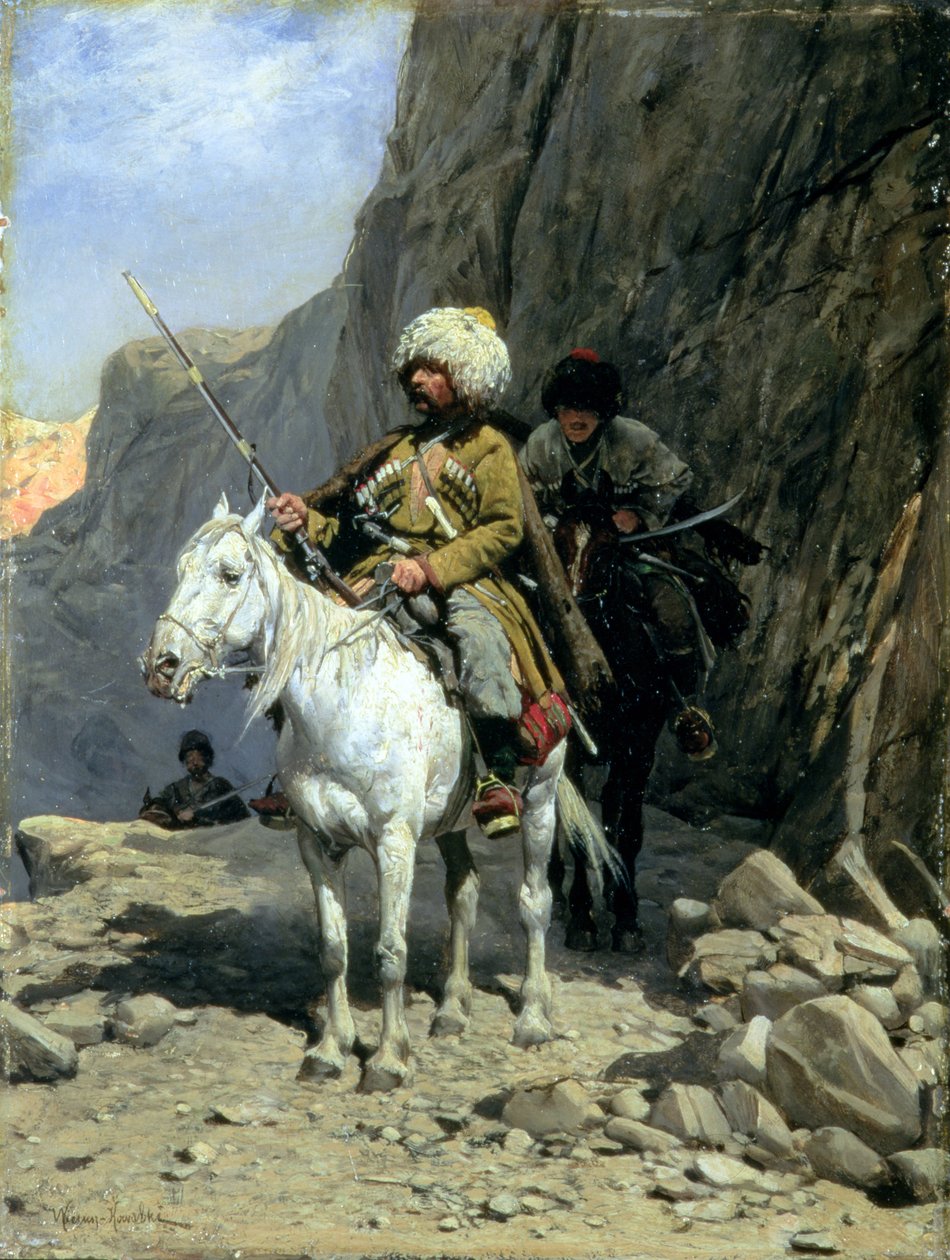 Çerkes Devriyesi, c.1885 (gemideki petrol) by Alfred von Wierusz Kowalski
