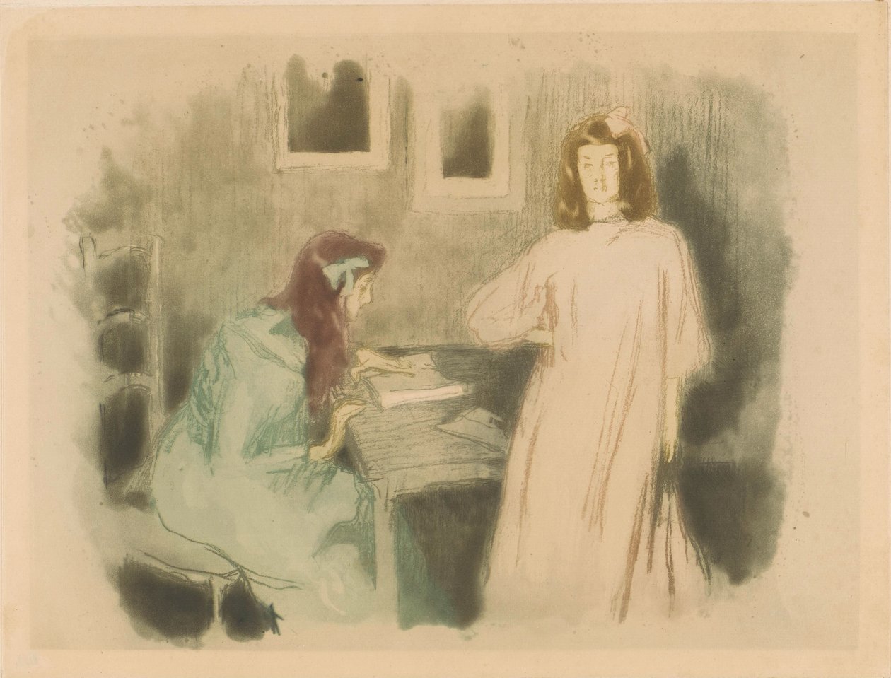 Bir iç iki kız by Alfredo Müller (signed by artist)