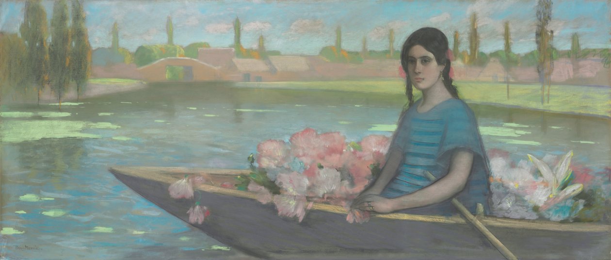 Çiçekçi (tuval üzerine serilmiş kağıt üzerine pastel) by Alfredo Ramos Martinez
