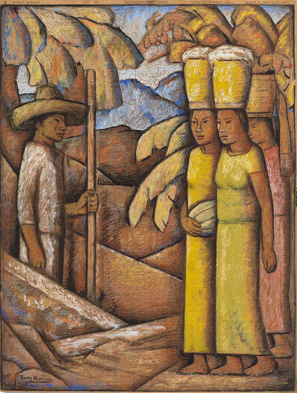 Tamales Satıcıları, c.1937 (kağıt üzerinde tempera) by Alfredo Ramos Martinez