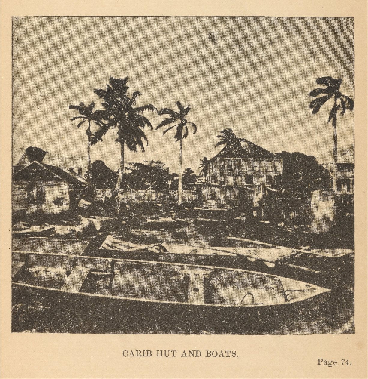 Carib Kulübesi ve Tekneler by Alice D. Le Plongeon