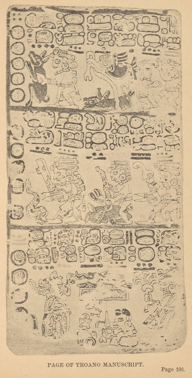 Troano El Yazması Sayfası by Alice D. Le Plongeon