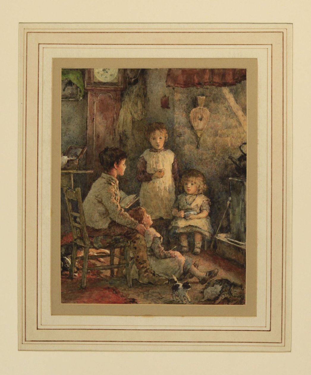 Ateşin Etrafında Çocuklar (kağıt üzerinde wc) by Alice Clausen