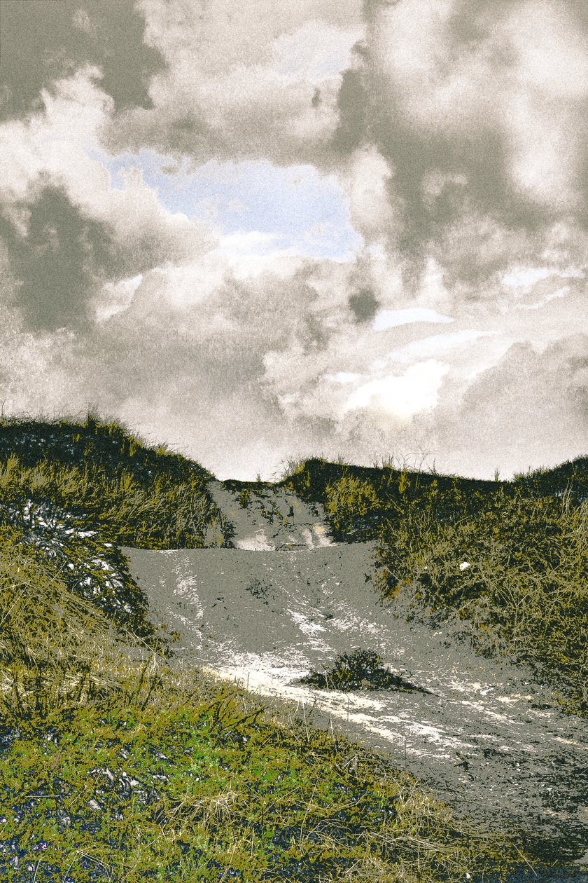 Sahil Yolu, 2018 (elle yeniden boyanmış fotoğraf) by Alice Gur-Arie