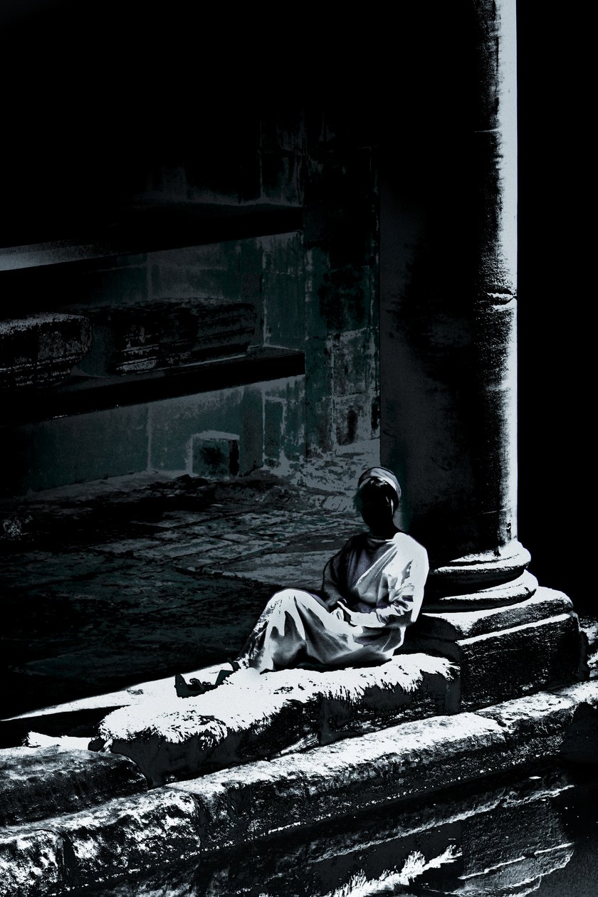 Romalı Kadın, 2018 (elle yeniden boyanmış fotoğraf) by Alice Gur-Arie