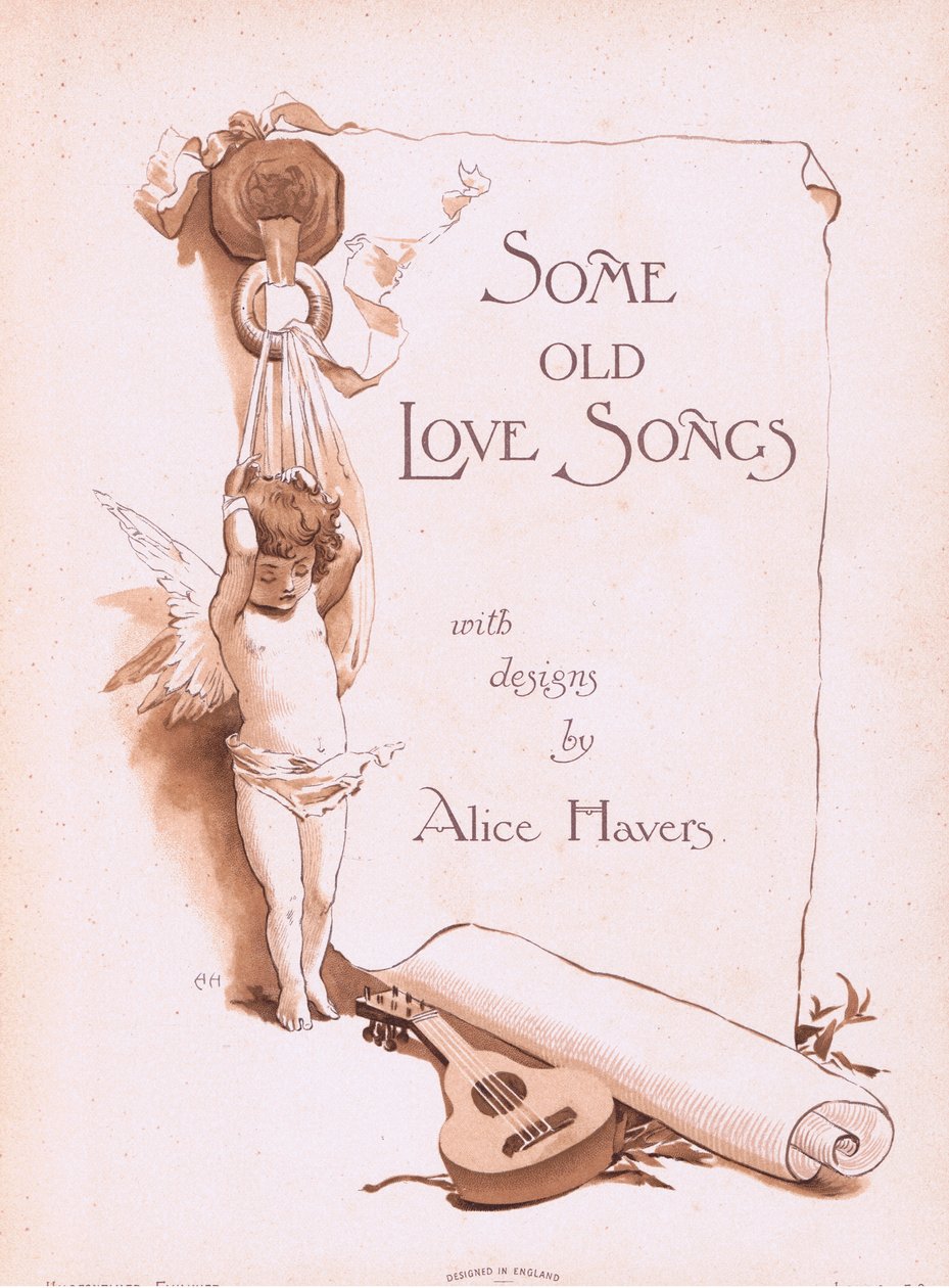 Hildesheimer & Faulkner tarafından yayınlanan Bazı Eski Aşk Şarkılarından Başlık Sayfası, 1892 by Alice Havers