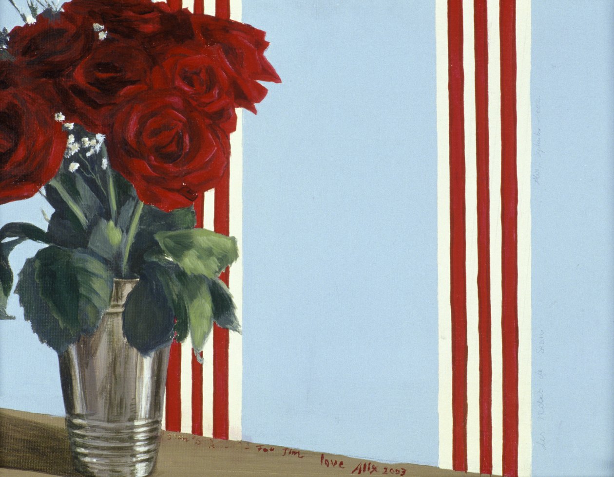 Kırmızı Kırmızı Güller (tuval üzerine akrilik) by Alix Contemporary Artist Soubiran Hall