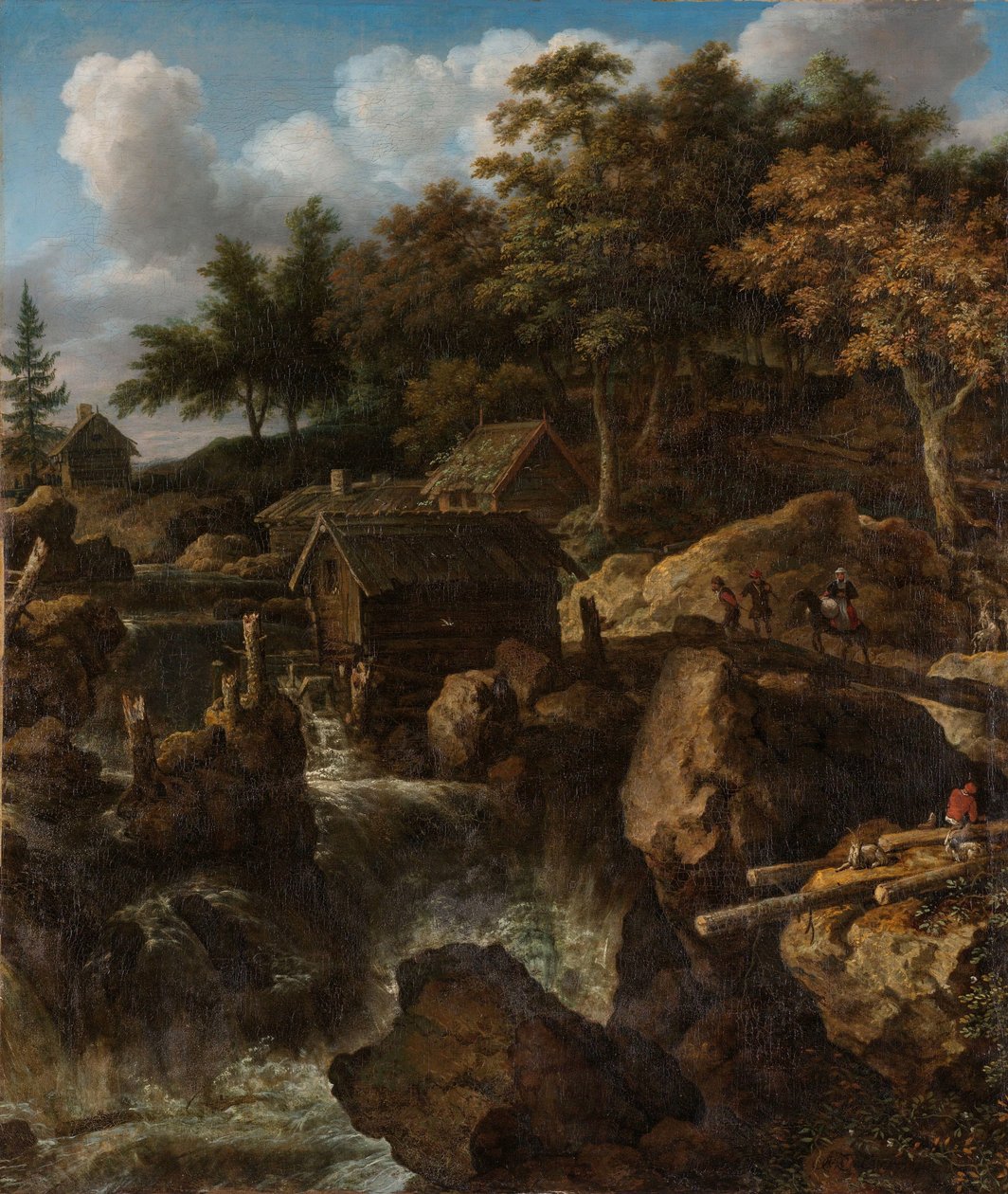 Şelaleli İsveç Manzarası by Allaert van Everdingen