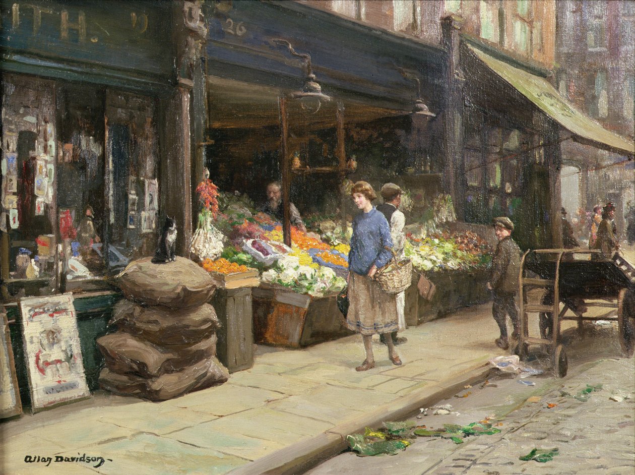 Bir Londra Sokak Pazarı by Allan Douglas Davidson
