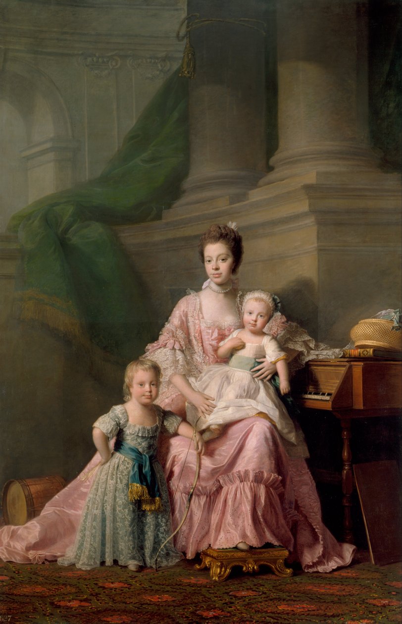 Kraliçe Charlotte ve En Büyük İki Oğlu by Allan Ramsay