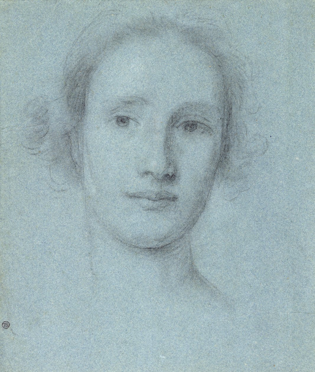 Umutwe wumukobwa (igikara cyumukara und cyera kurupapuro rwubururu) by Allan Ramsay