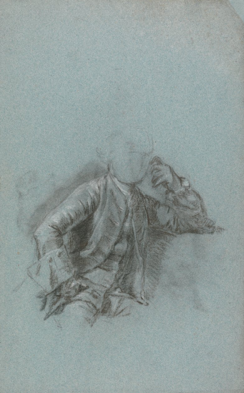 Oturan Bir Centilmen Portresi Çalışması by Allan Ramsay