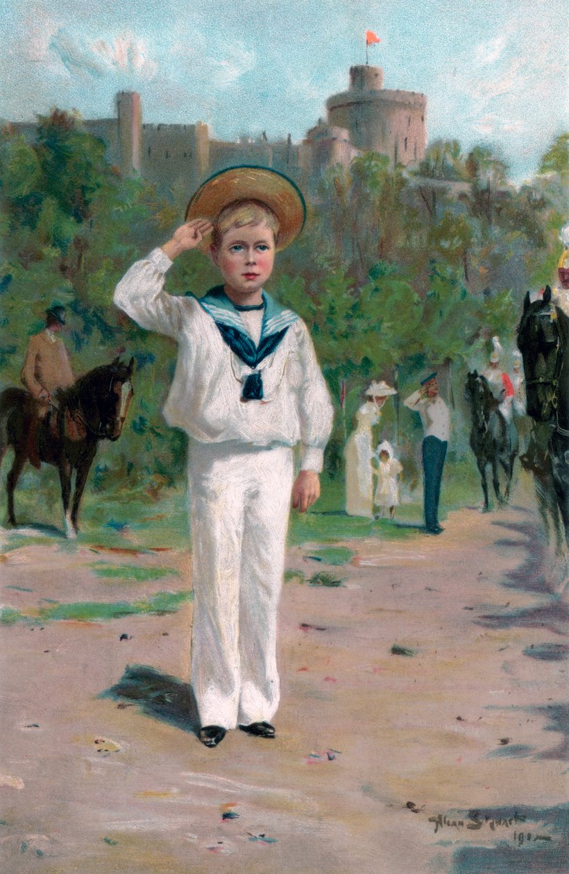 Edward, Galler Prensi, renkleri selamlarken, 1902 by Allan Stewart
