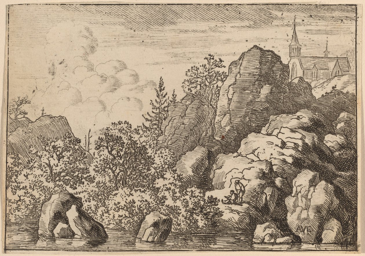 Bir Tepedeki Kilise, muhtemelen c. 16451656. by Allart van Everdingen