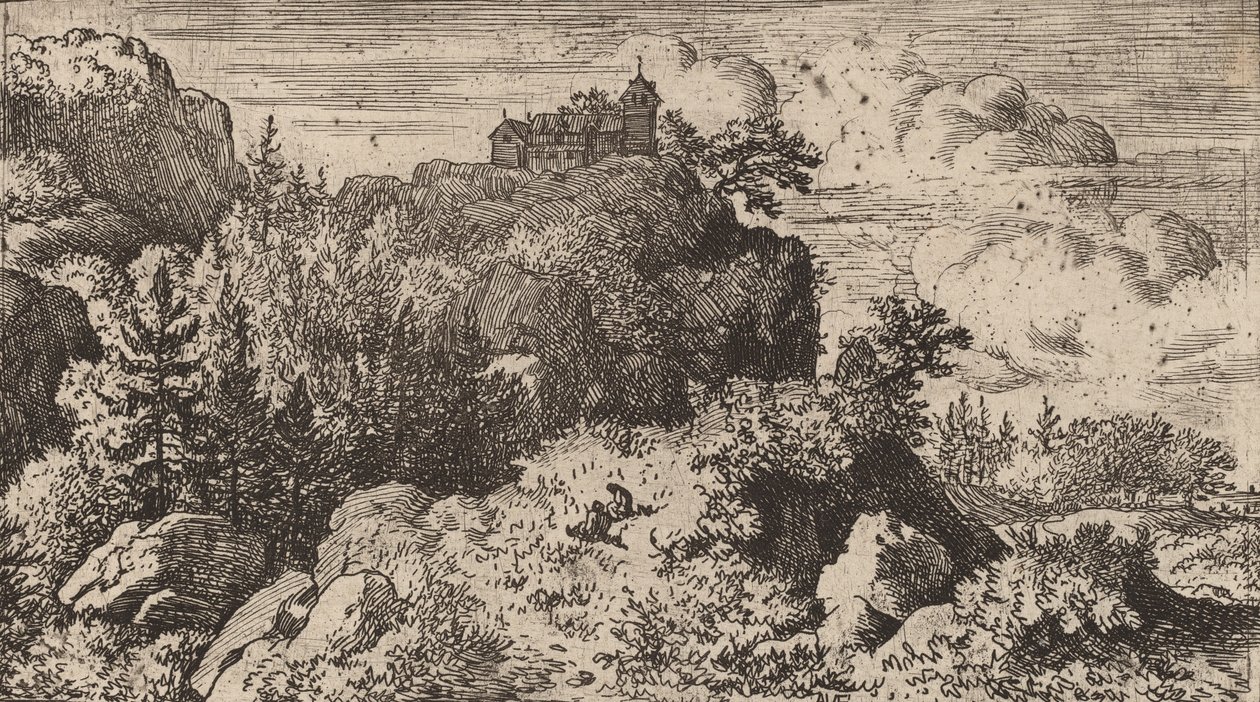 Kireçteki Göknarlar, muhtemelen c. 16451656. by Allart van Everdingen