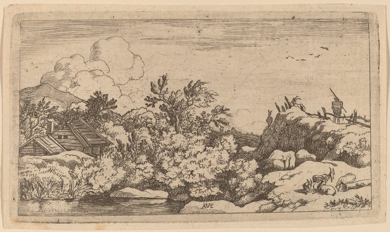 Tepedeki Keçi Sürüsü, muhtemelen c. 16451656. by Allart van Everdingen