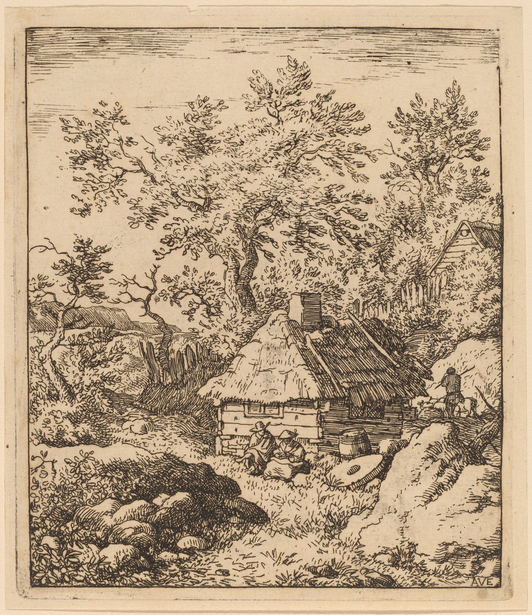 Bir Fıçı yakınında Değirmentaşı ile manzara, muhtemelen c. 16451656. by Allart van Everdingen