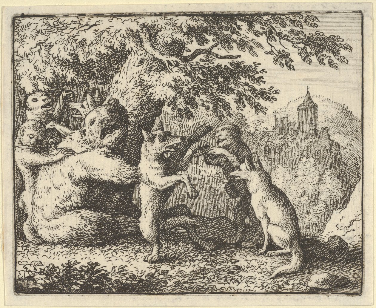 Aslan Emriyle Ayıdan Bir Parça Deri Alınır, Ön Patilerinden Bir Parça..., 1650-75. by Allart van Everdingen