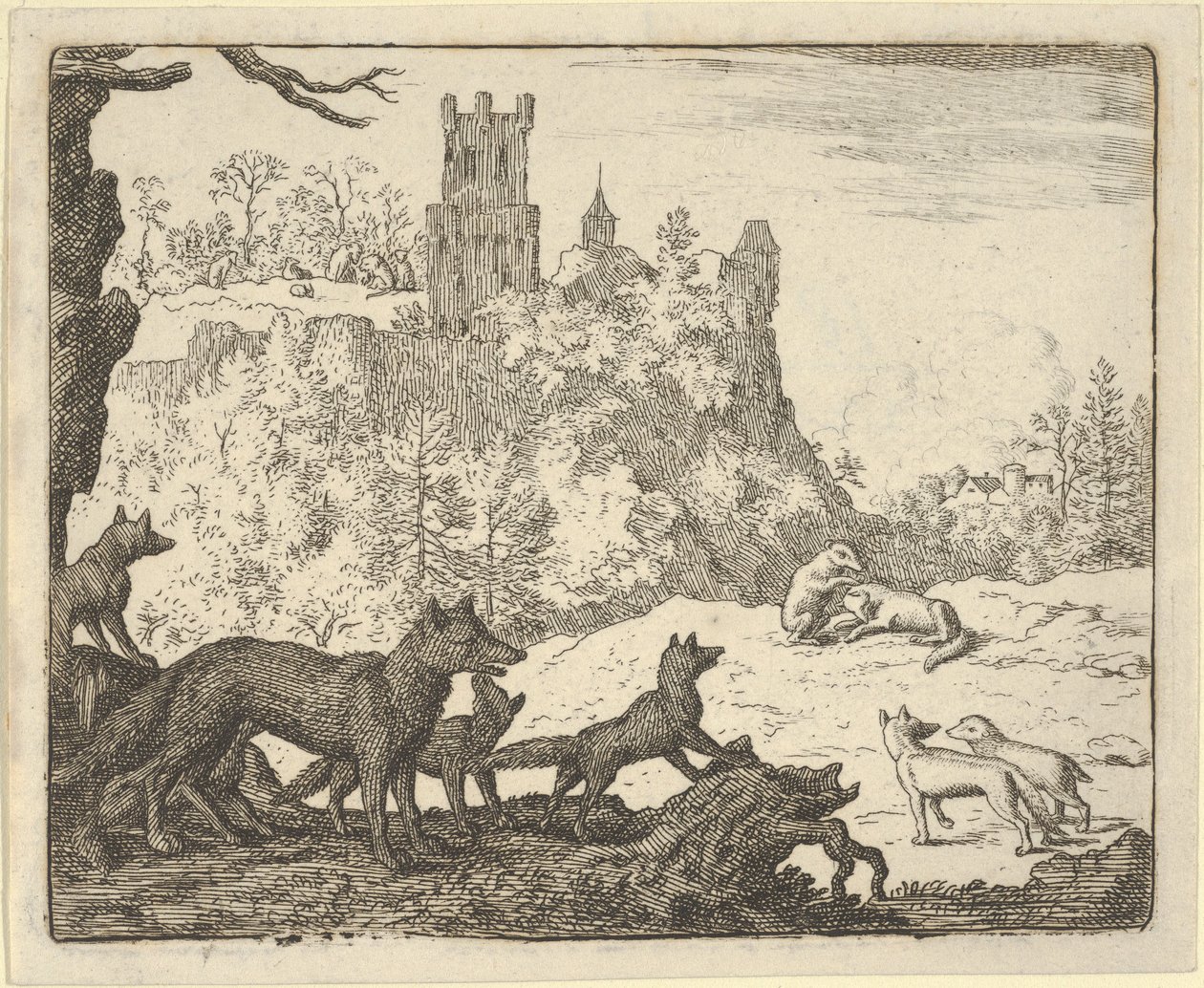 Renard Porsuk ile Yapraklar, 1650-75. by Allart van Everdingen