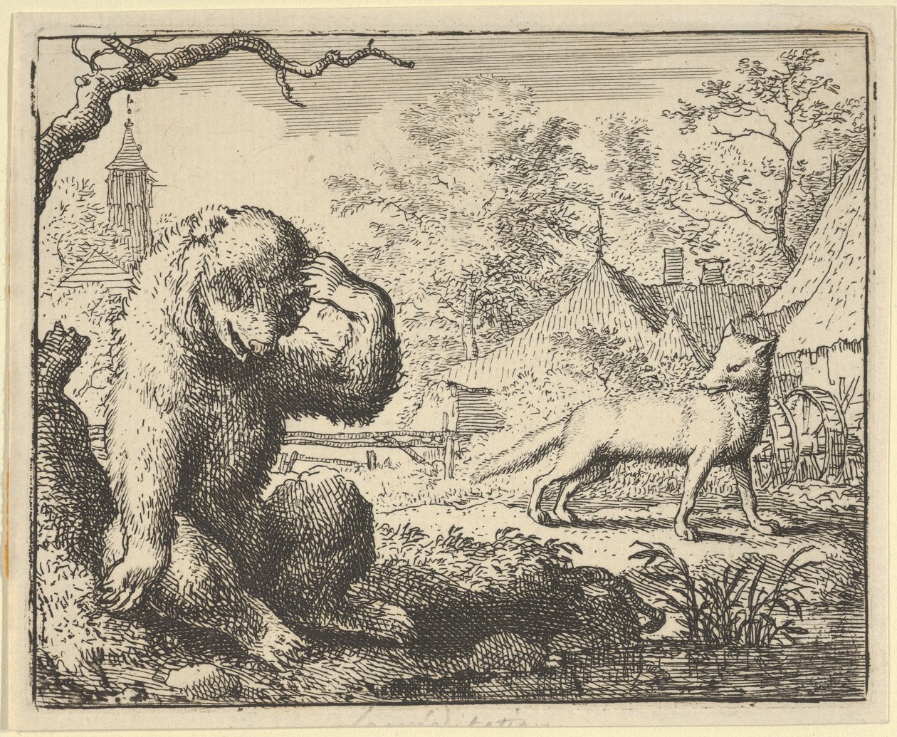 Renard Ayı ile Eğlenir, 1650-75. by Allart van Everdingen