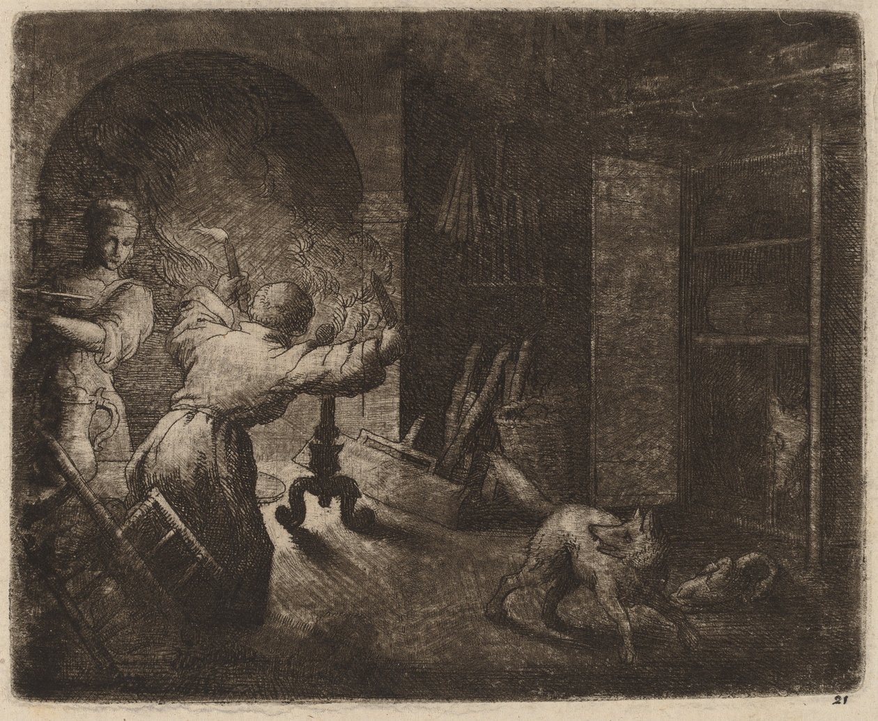 Reynard Papazdan Bir Capon Çaldı, muhtemelen c. 16451656. by Allart van Everdingen
