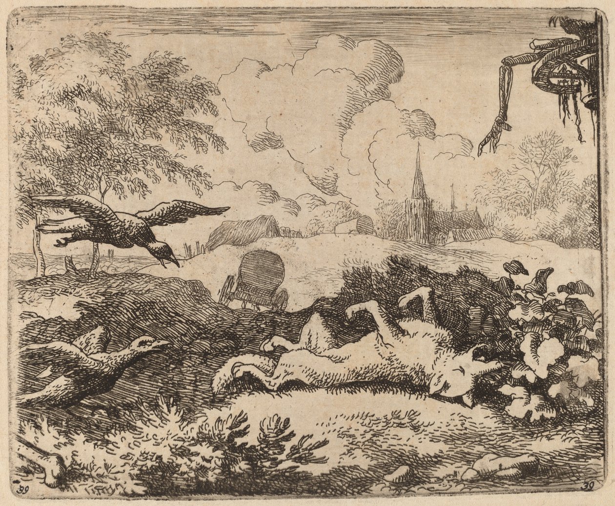 Reynard ve Kargalar, muhtemelen c. 16451656. by Allart van Everdingen