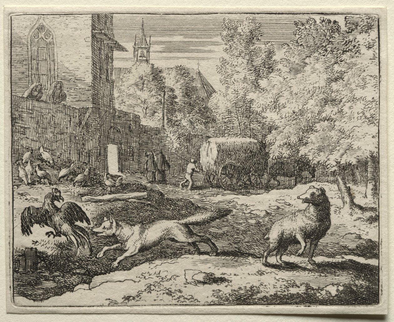 Tilki Reynard: Reynard Tavukları Kovalıyor. by Allart van Everdingen