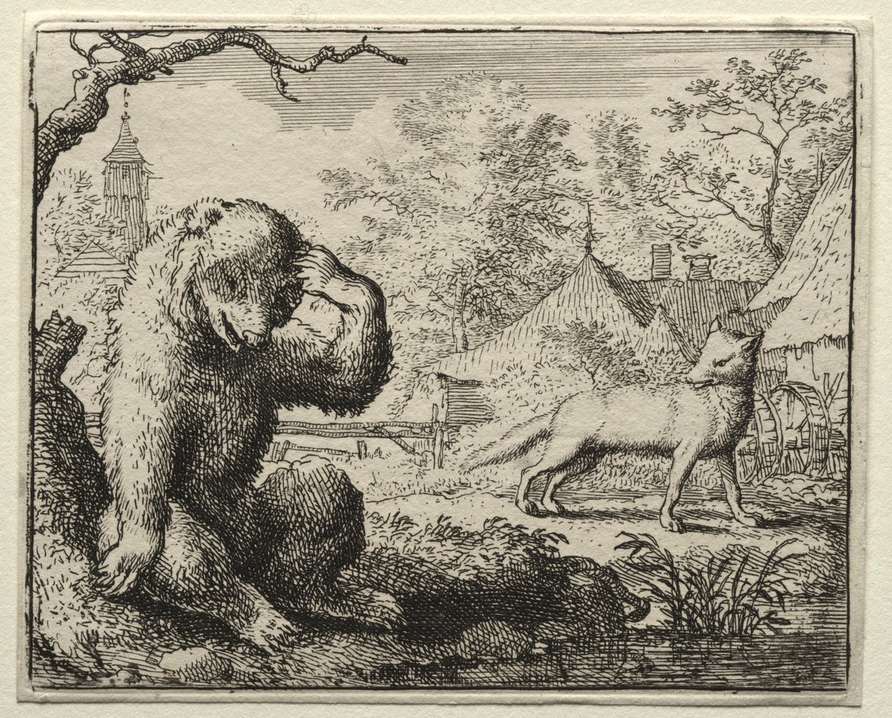Tilki Reynard: Reynard Yaralı Ayı Chides. by Allart van Everdingen