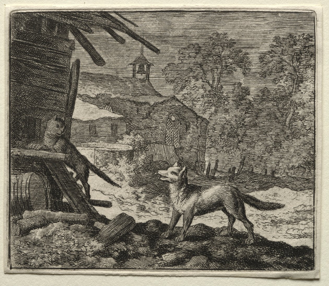 Tilki Reynard: Reynard Kediyi Aldatır. by Allart van Everdingen