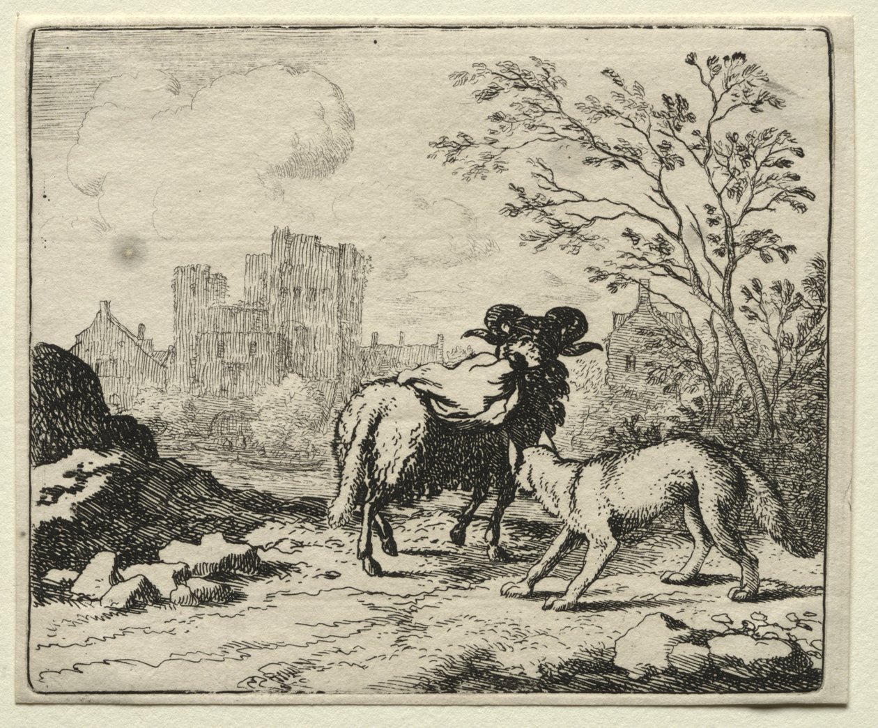 Tilki Reynard: Reynard Aslana Bir Paket Gönderir. by Allart van Everdingen