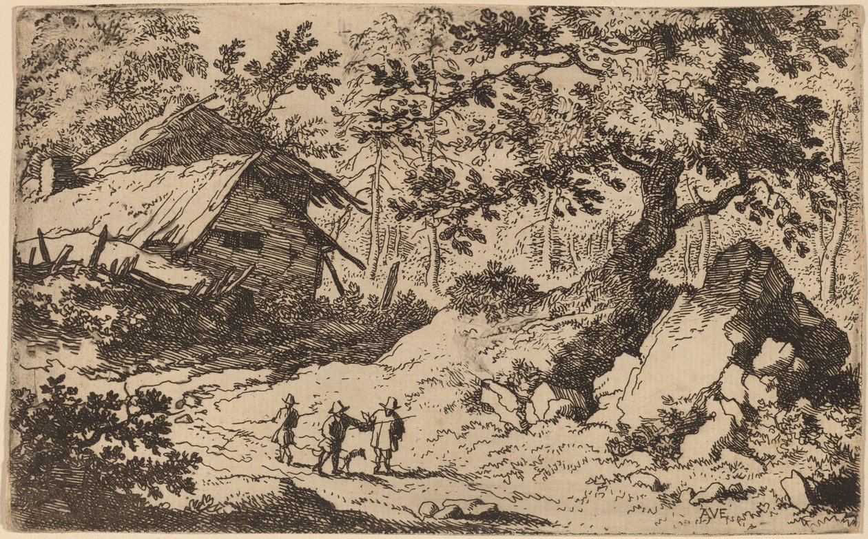 Ruinous Cottage, muhtemelen c. 16451656. by Allart van Everdingen