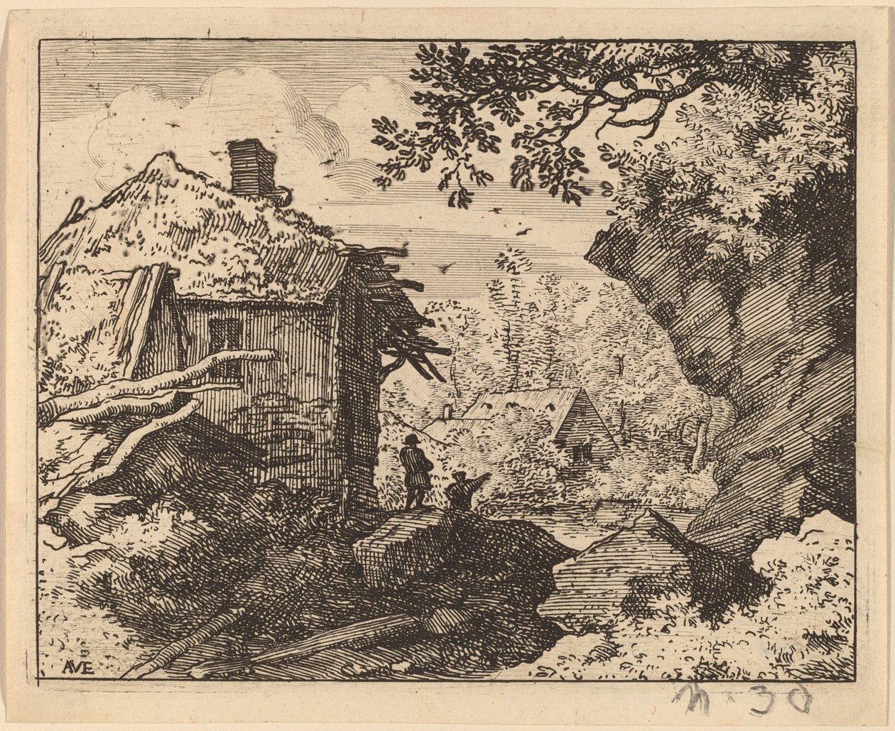 Arkadan Görülen Hasır Kulübe by Allart van Everdingen