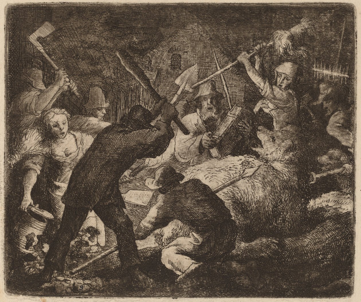Köylüler Tarafından Saldırıya Uğrayan Ayı, muhtemelen c. 16451656. by Allart van Everdingen