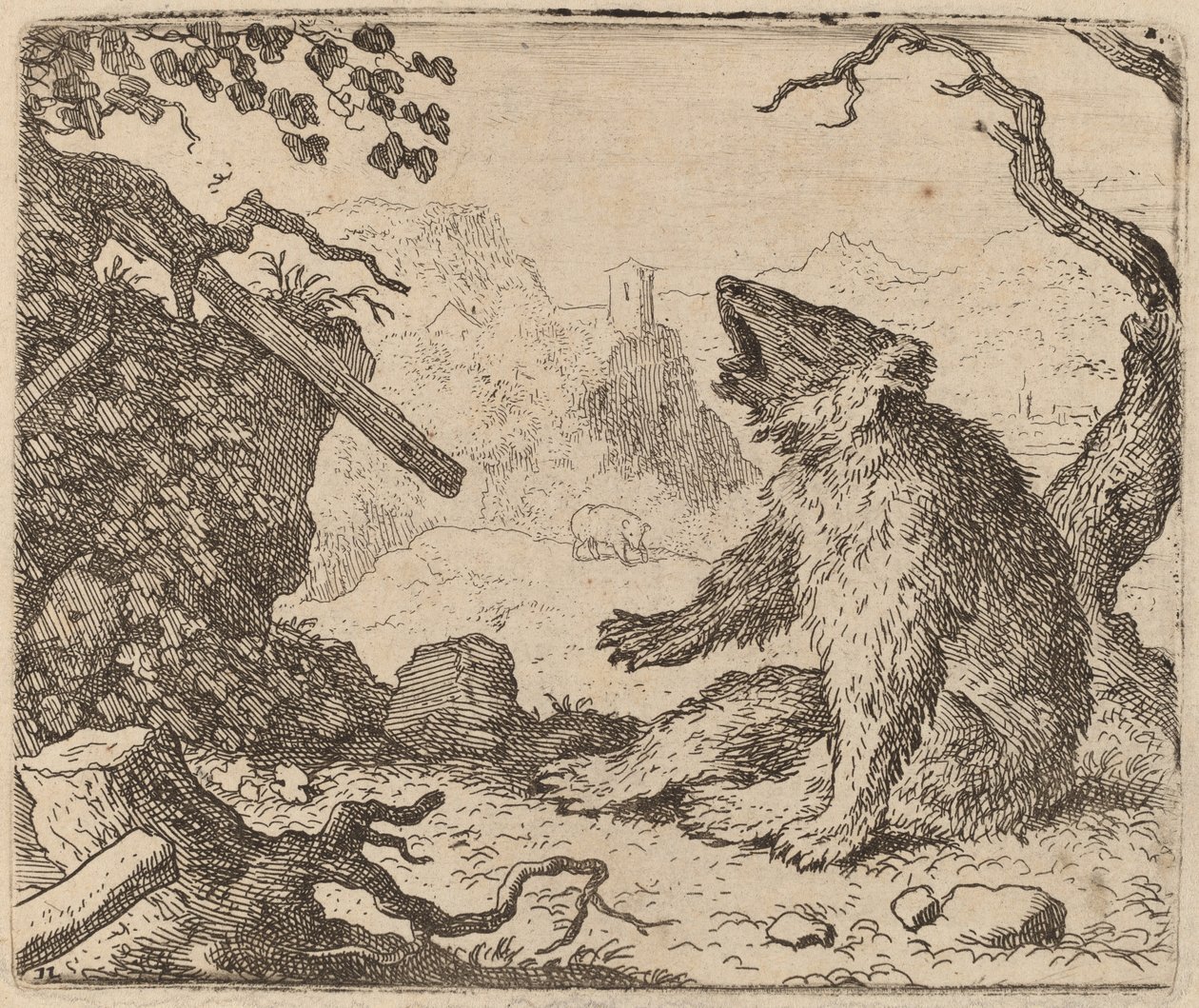 Haberci Olarak Gönderilen Ayı, muhtemelen c. 16451656. by Allart van Everdingen