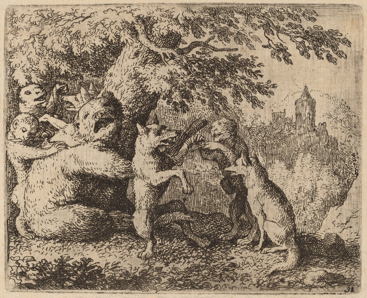 Ayı ve Kurt Zulüm Görmektedir, muhtemelen c. 16451656. by Allart van Everdingen