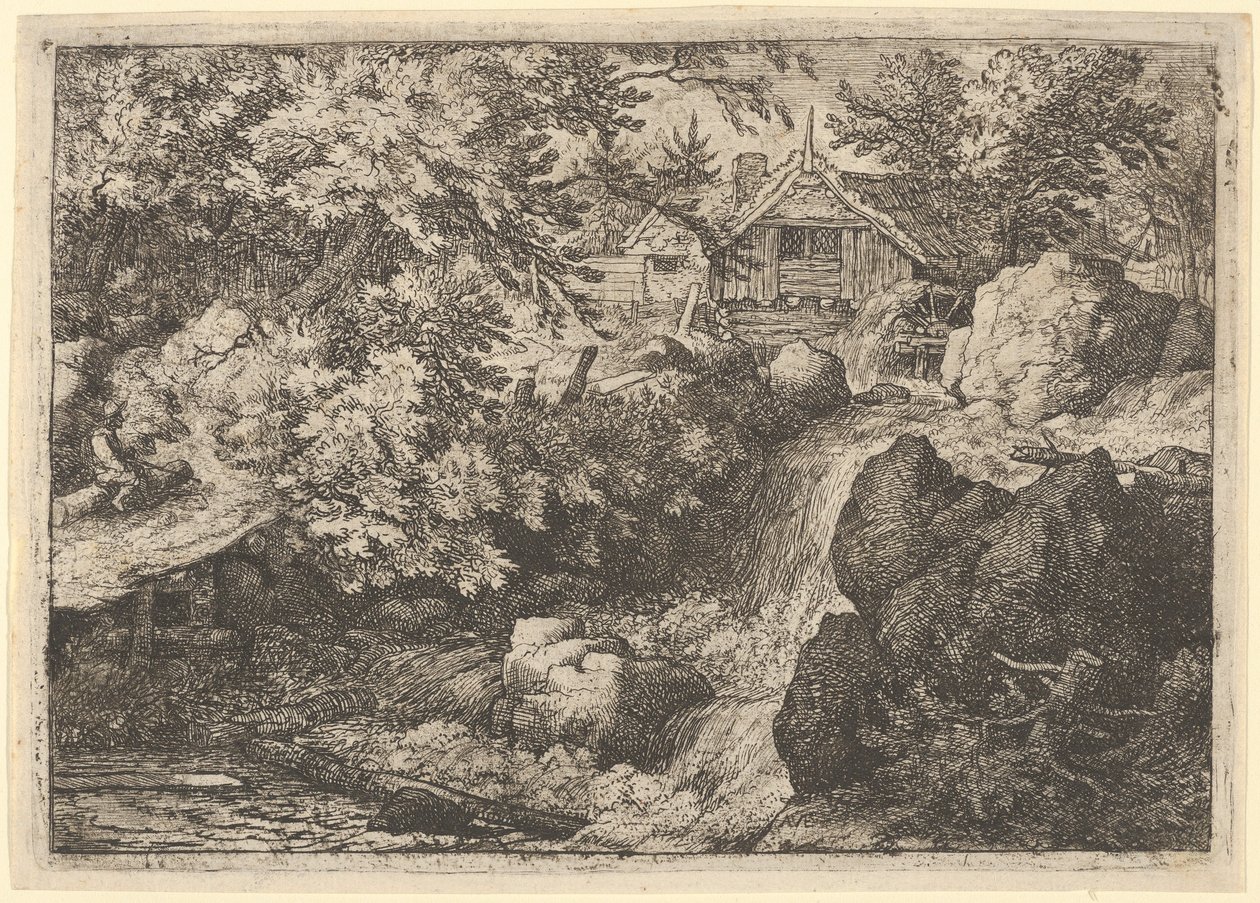 Su Değirmeni Yakınındaki Çağlayan, 17. yüzyıl. by Allart van Everdingen