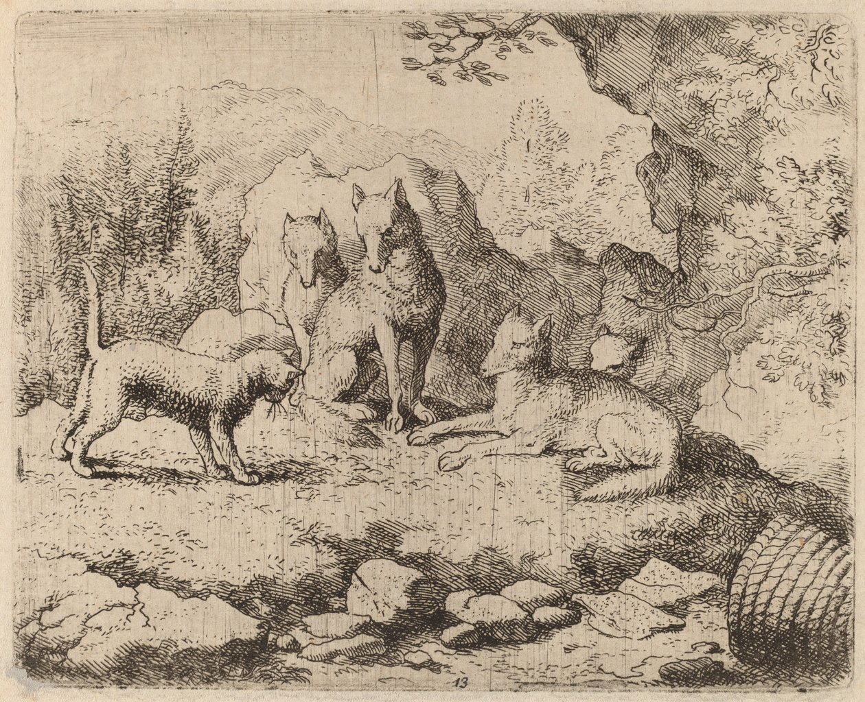 Haberci Olarak Gönderilen Kedi, muhtemelen c. 16451656. by Allart van Everdingen