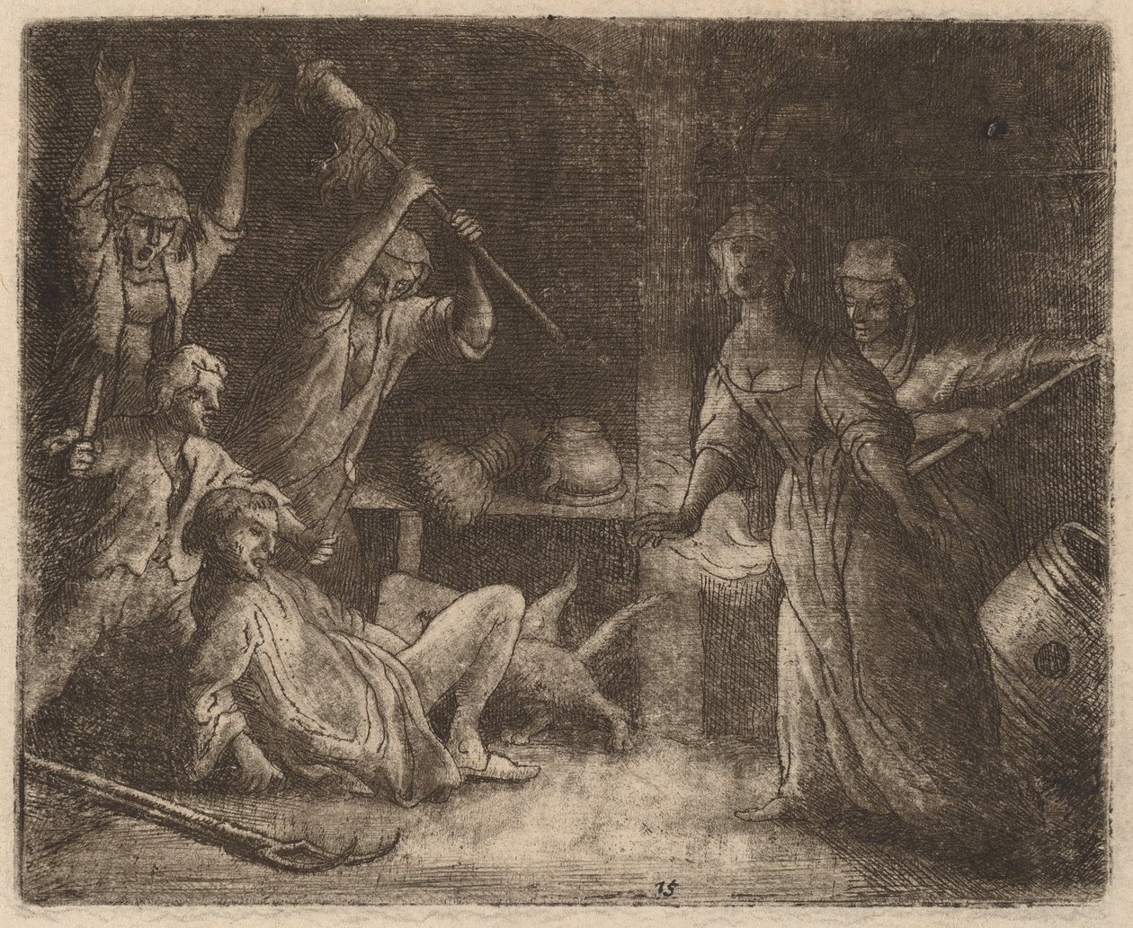 Tuzağa Düşen ve Dövülmüş Kedi, muhtemelen c. 16451656. by Allart van Everdingen