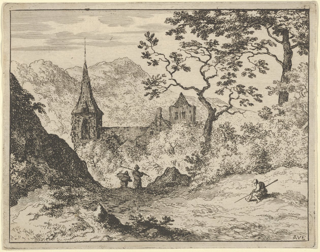Vadideki Kilise, 17. yüzyıl. by Allart van Everdingen