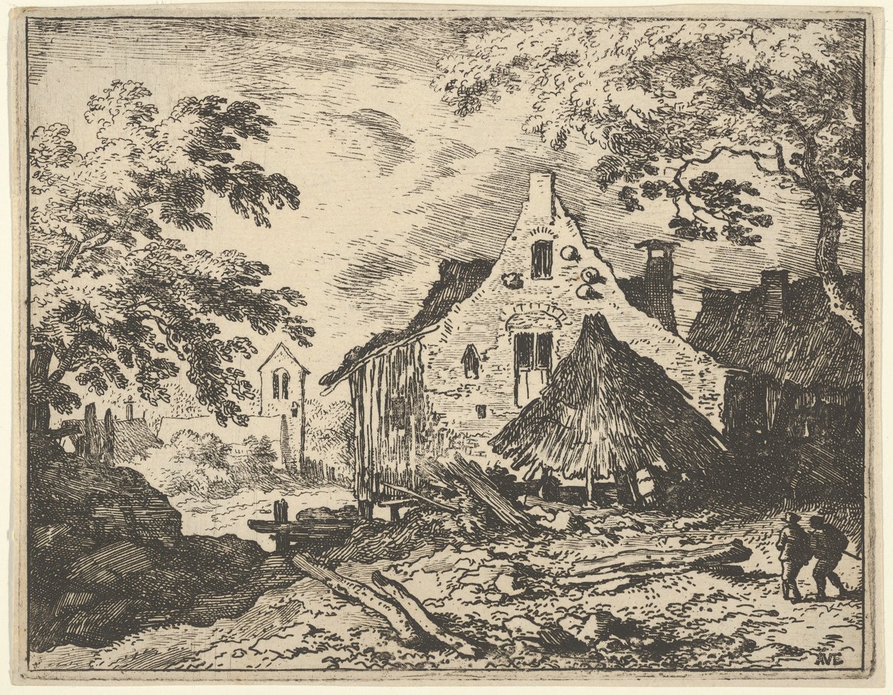 Hareketli Çatılı Haybarn, 17. yüzyıl. by Allart van Everdingen