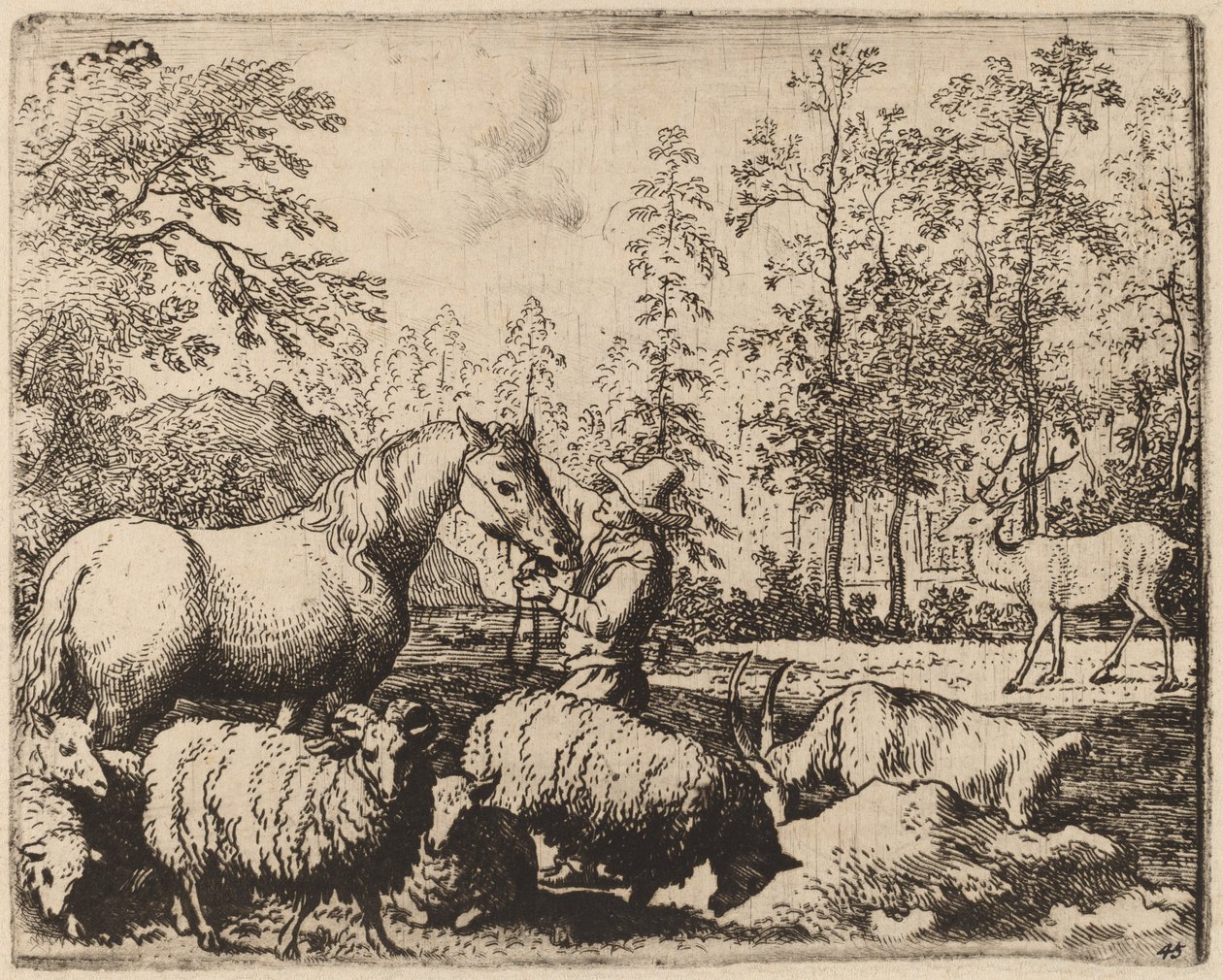 At ve Geyik, muhtemelen c. 16451656. by Allart van Everdingen
