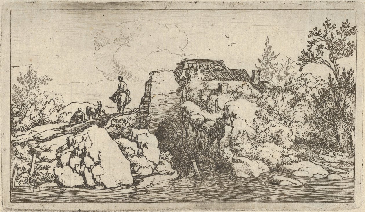 Taş Köprüdeki Süvari. by Allart van Everdingen