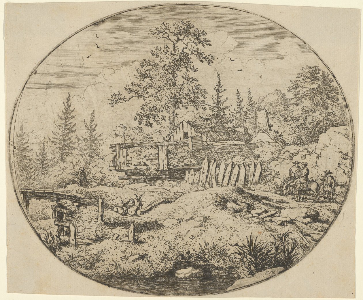 Ahşap Köprülü Manzara, 17. yüzyıl. by Allart van Everdingen