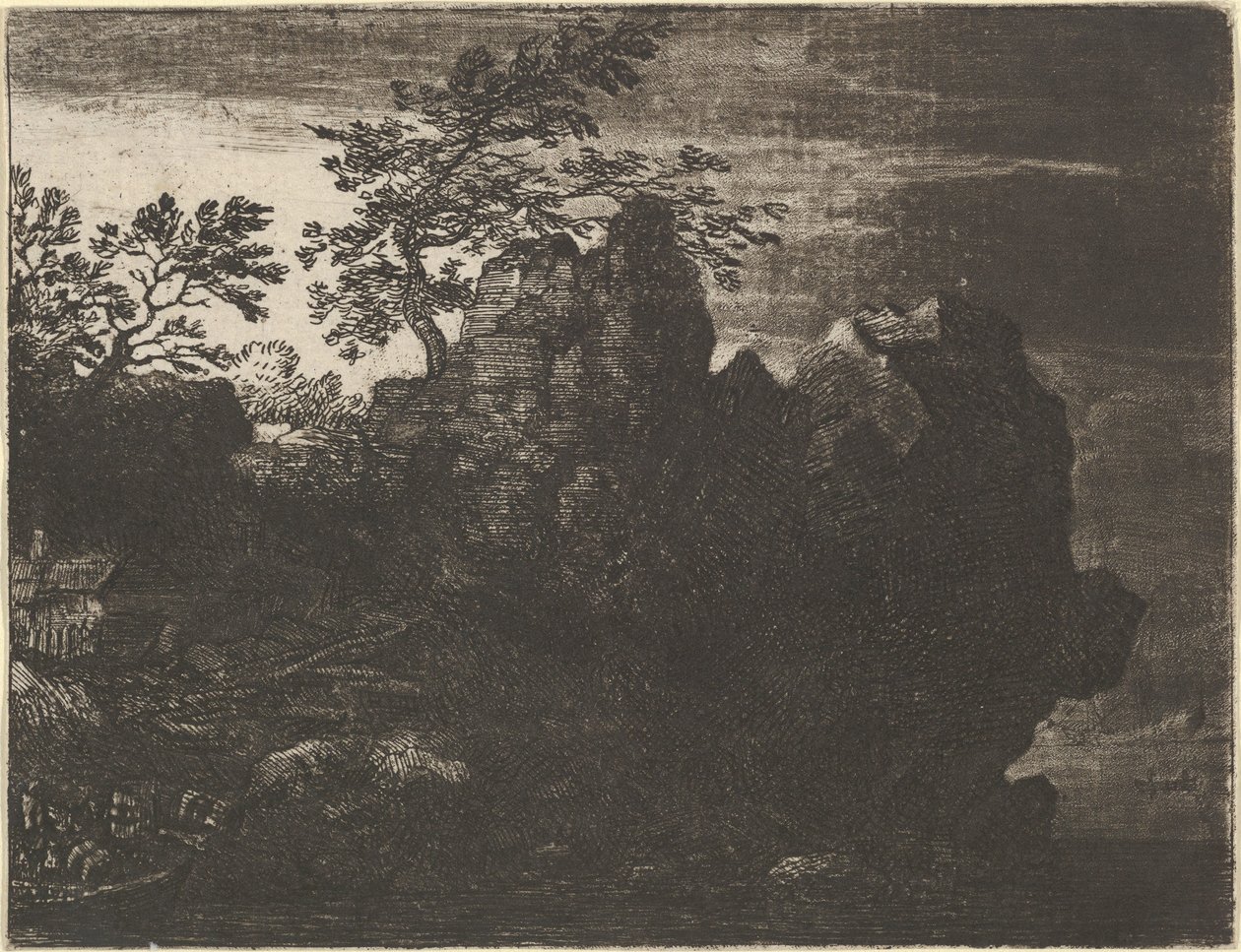 Nehirdeki Büyük Kaya, 17. yüzyıl. by Allart van Everdingen