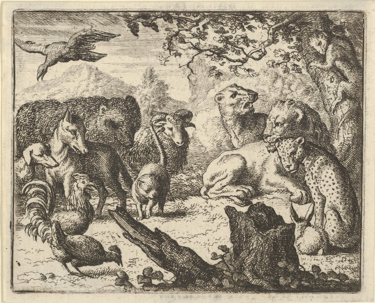 Aslan, Etrafını Çevreleyen Hayvanlara Kalıcı Barış Duyurur, 1650-75. by Allart van Everdingen