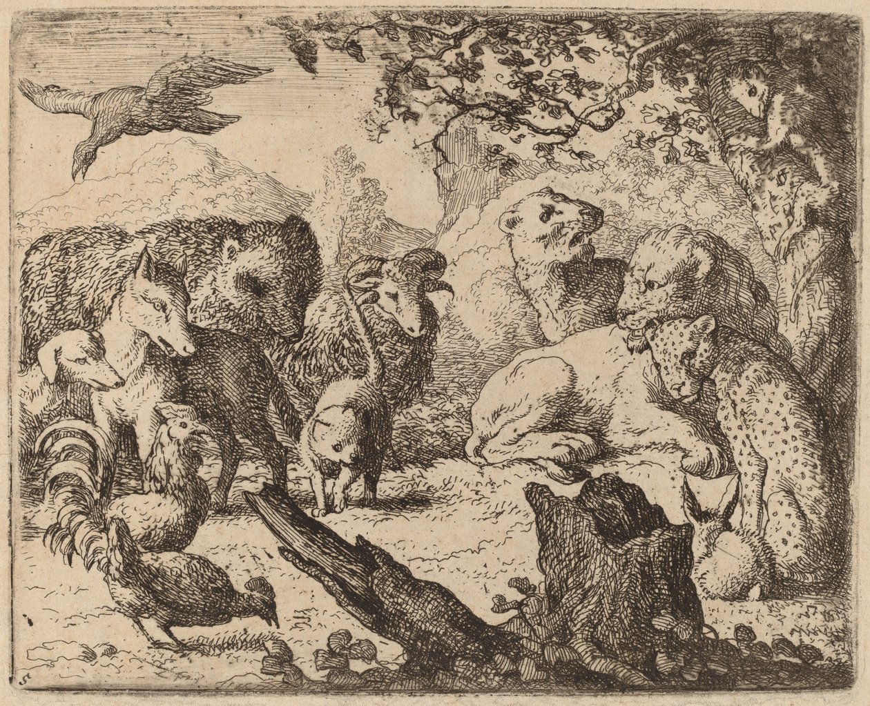 Aslan Barış Bildiriyor, muhtemelen c. 16451656. by Allart van Everdingen