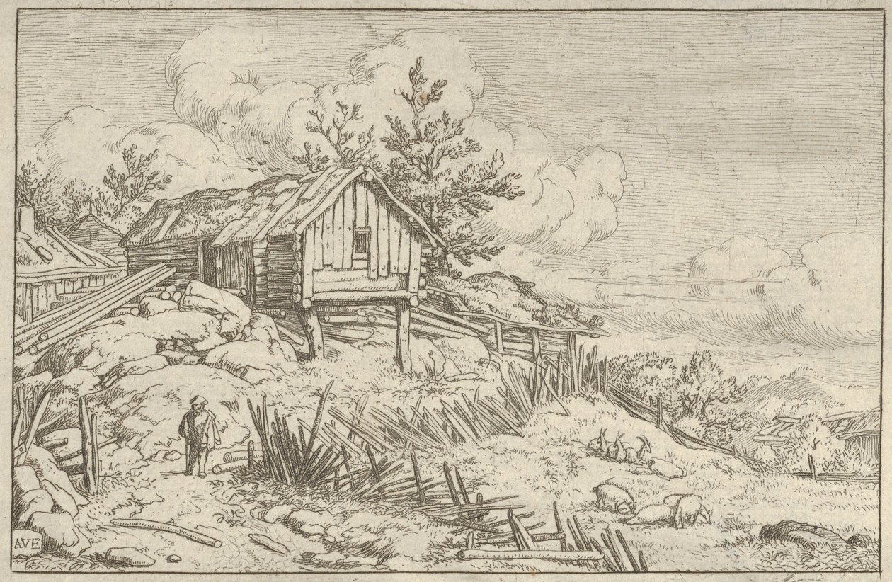 Yıkıcı Çitin Girişine Yakın Adam, 17. yüzyıl. by Allart van Everdingen