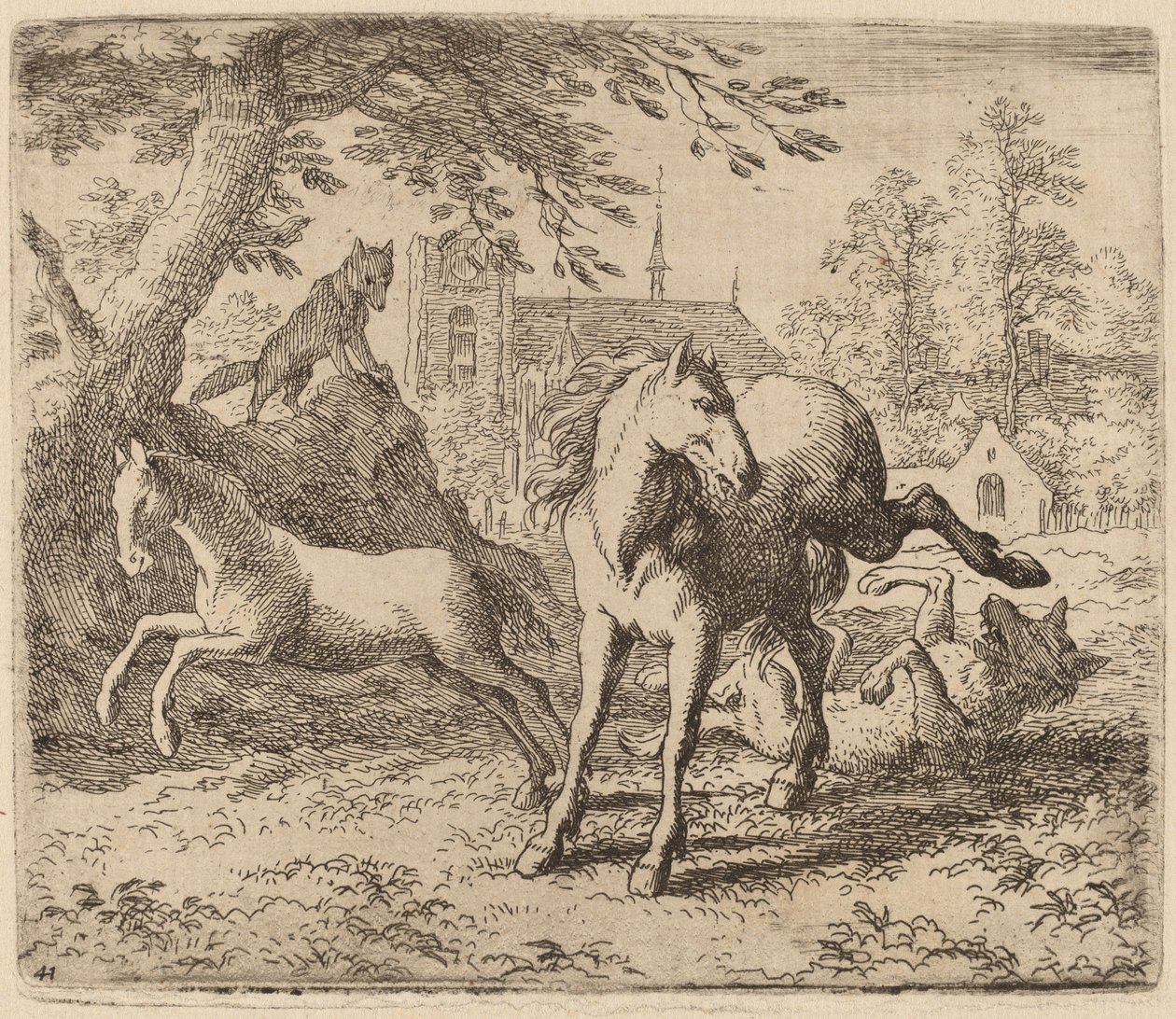 Kısrak ve Kurt, muhtemelen c. 16451656. by Allart van Everdingen