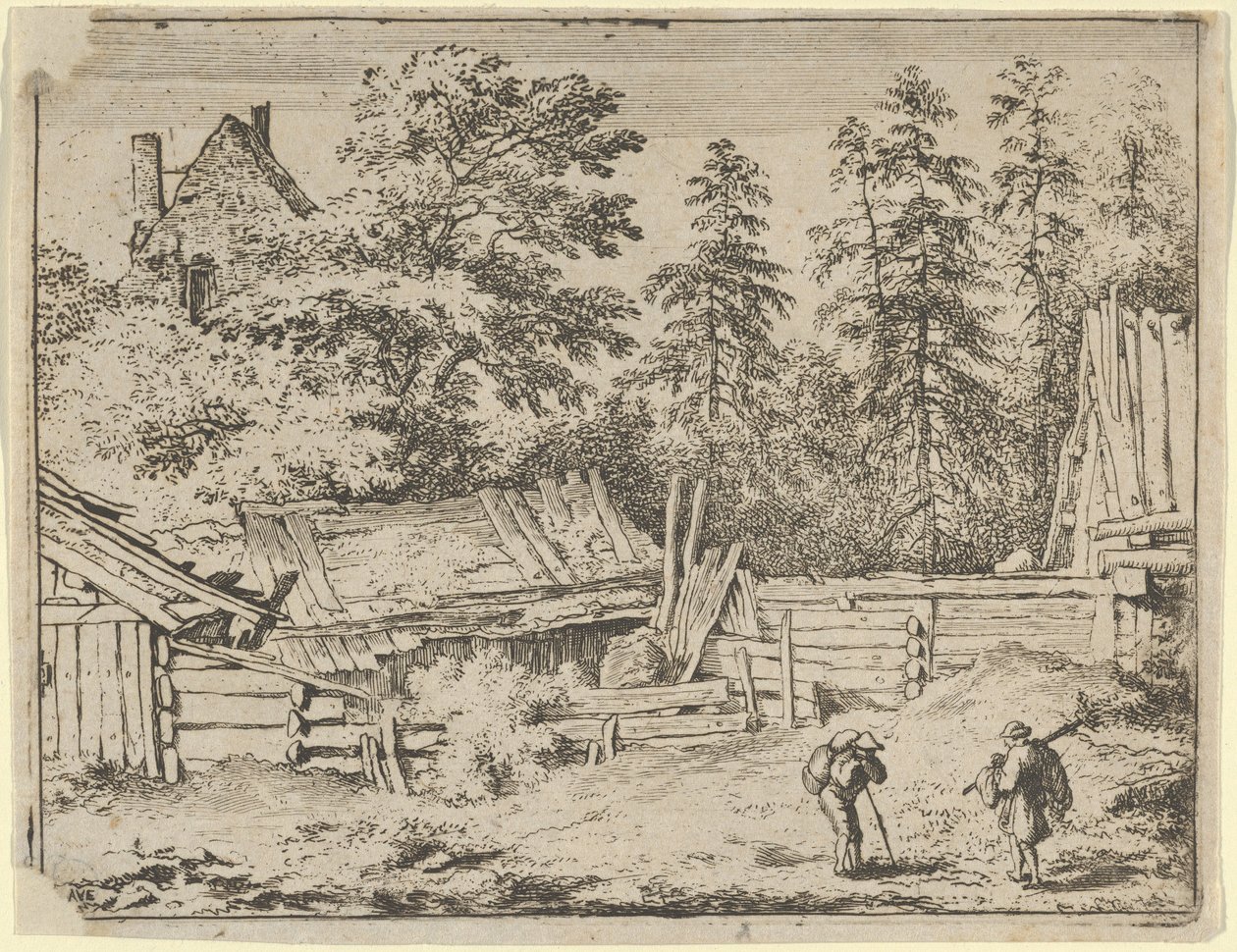 Üç Kulübe, 17. yüzyıl. by Allart van Everdingen